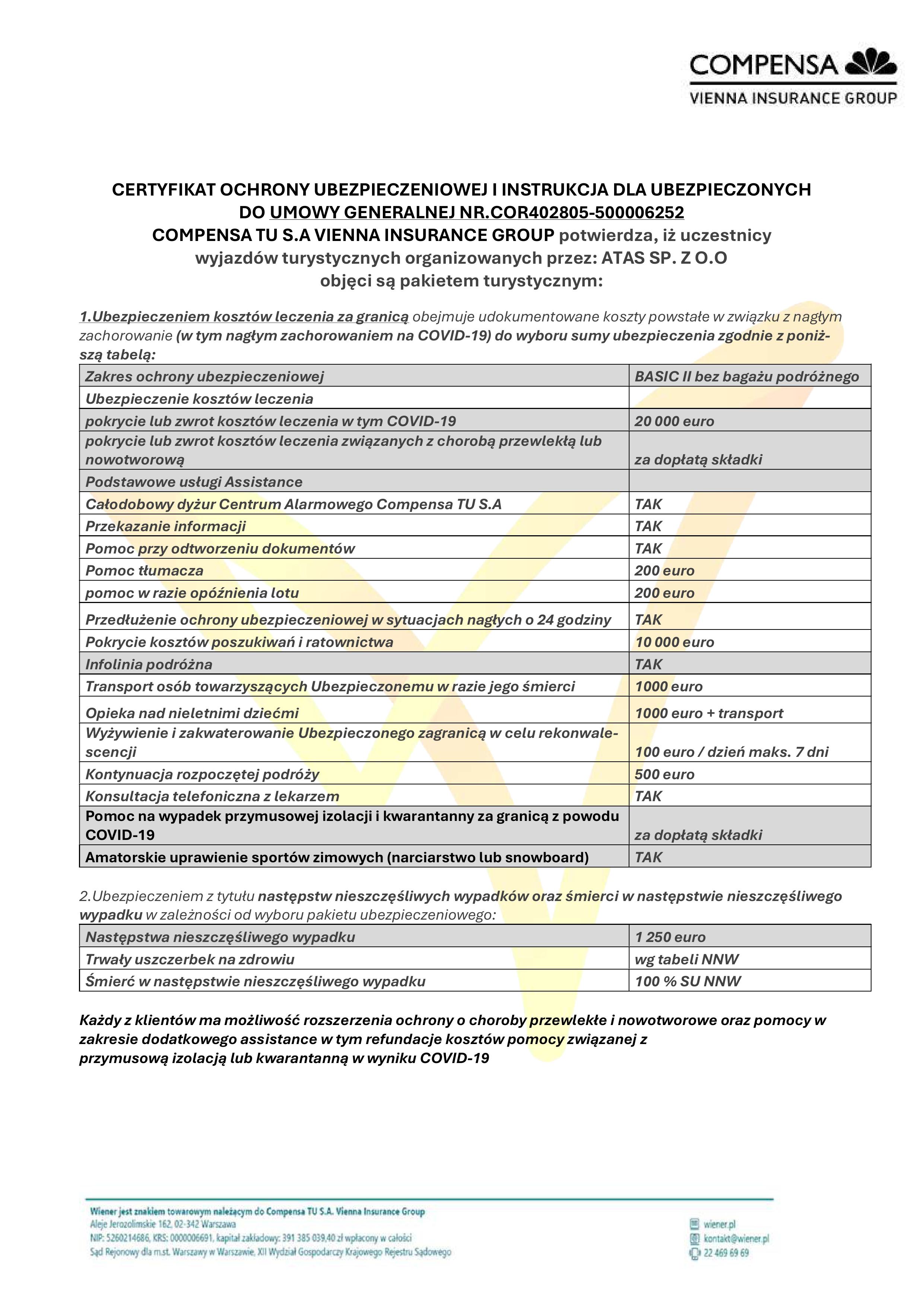 Certyfikat NN/ KL Compensa ATAS